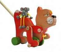 Развивающие игрушки - Деревянная игрушка каталка Храбрый мышонок