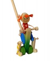 Развивающие игрушки - Деревянная игрушка каталка Пеппи