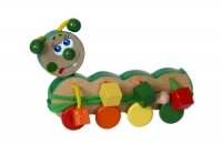 Развивающие игрушки - Деревянная игрушка каталка Сороконожка